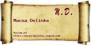 Macsa Delinke névjegykártya